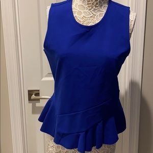 J Crew Peplum Blue Sleeveless Top